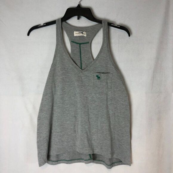 Womens Abercrombie Fitch Racerback Tank Top Grey Shirt Size M.            AW - Picture 1 of 6